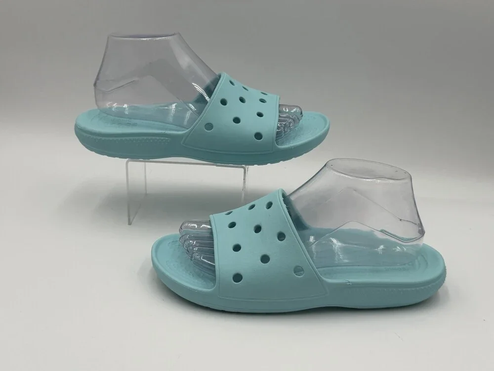 Crocs Classic Slide Teal Women’s Size 9  Blue Slip On Slides Sandals Shoes